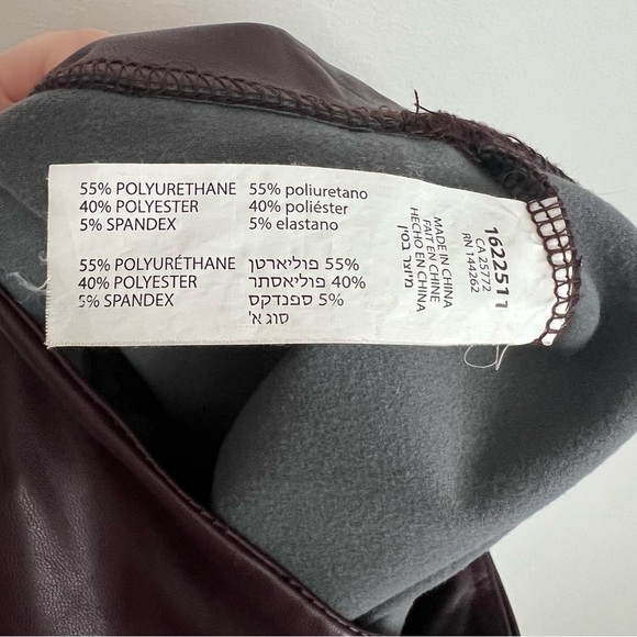 22. DEX High Waisted Faux Leather Legging in Oxblood Brown Womens Size S - Picture 6 of 6